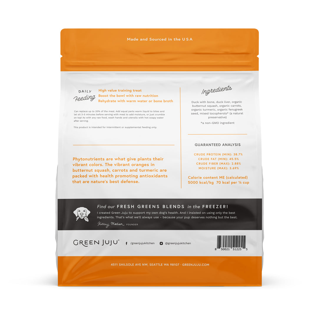 Green Juju Duck Orange Whole Food Bites For Dogs & Cats - 3 oz