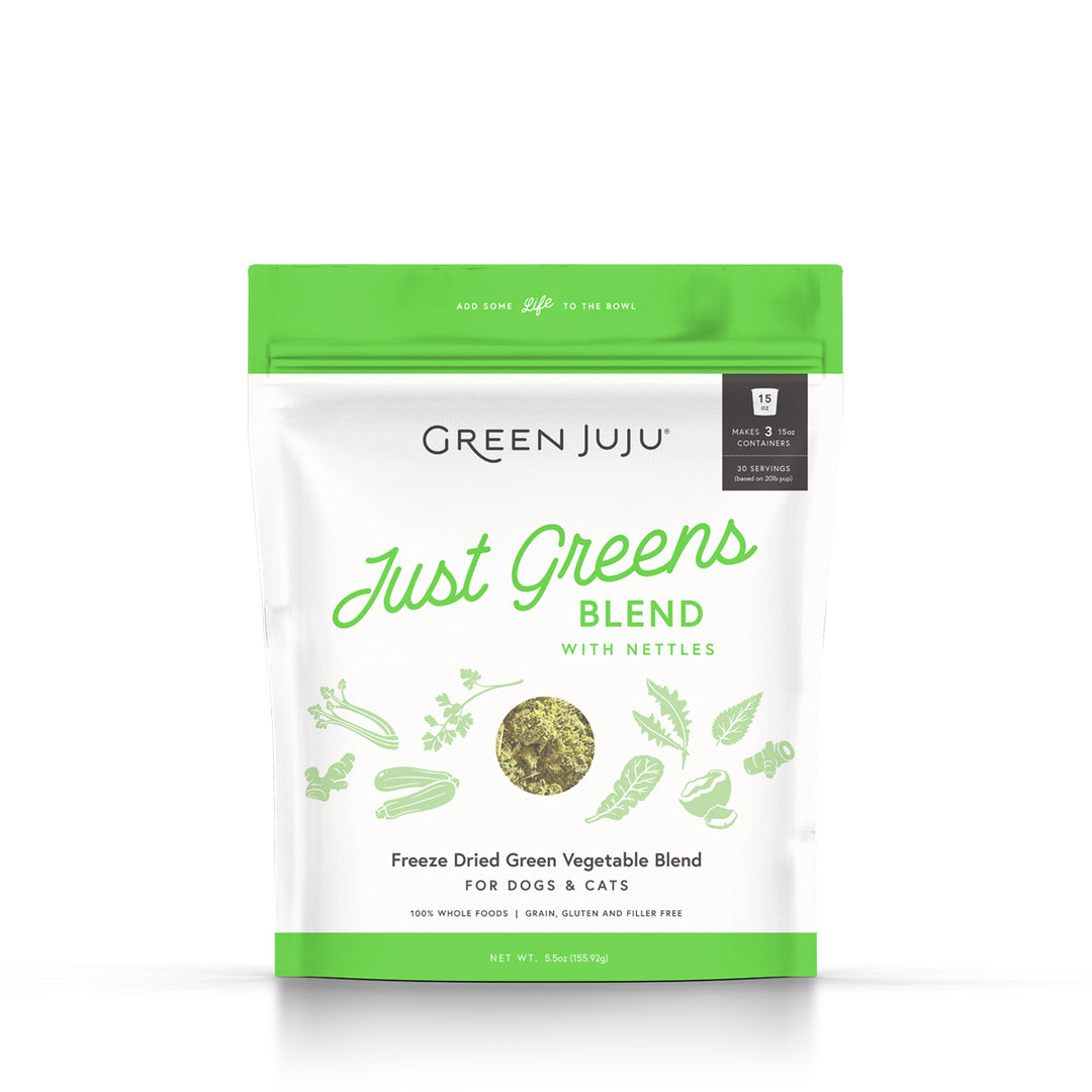 Freeze-Dried Just Greens Blend with Nettles for Dogs & Cats - 1.75 oz Bag