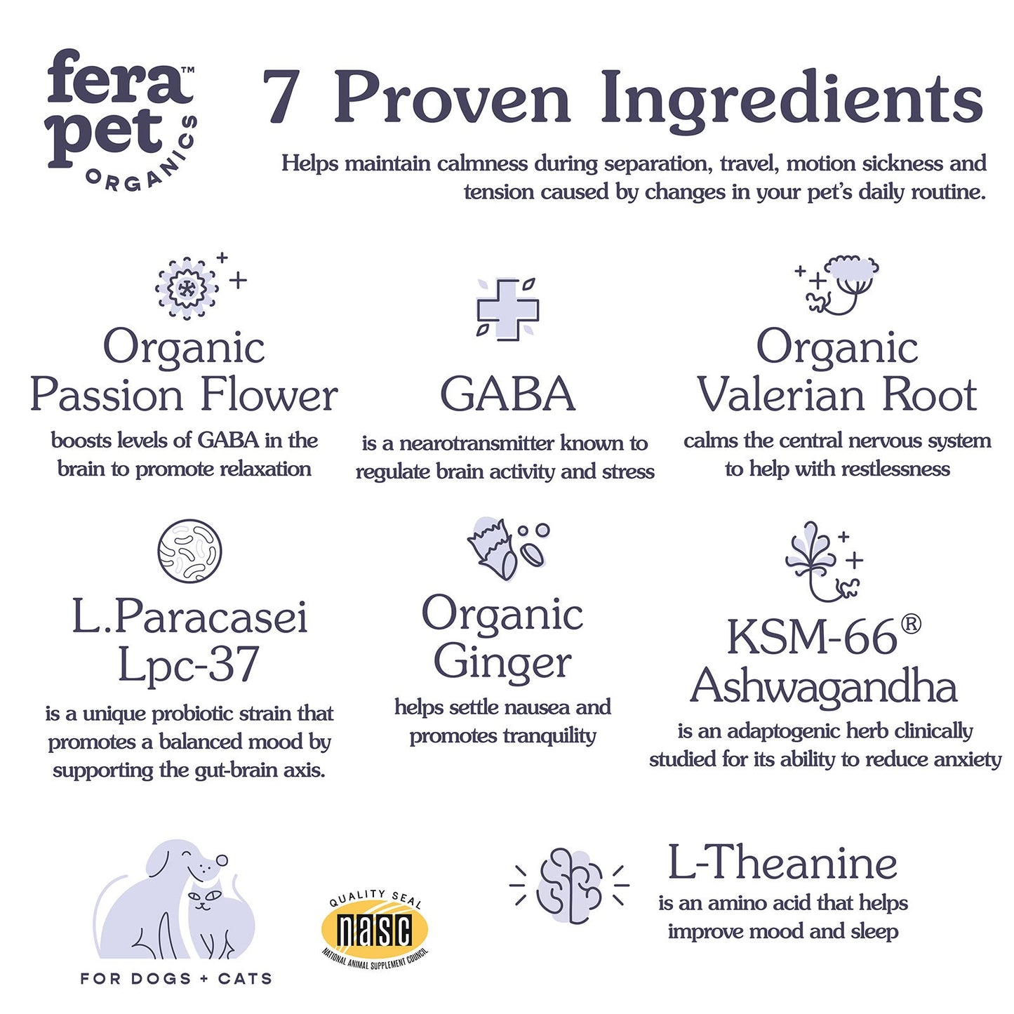 Fera Pet Organics Calming Support Powder for Dogs & Cats