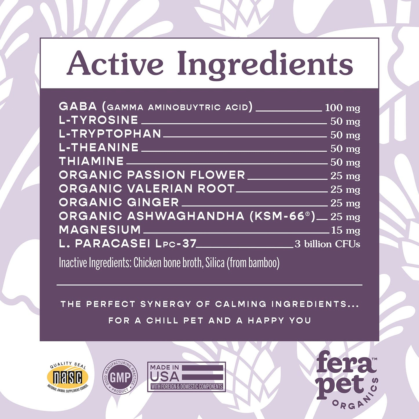 Fera Pet Organics Calming Support Powder for Dogs & Cats