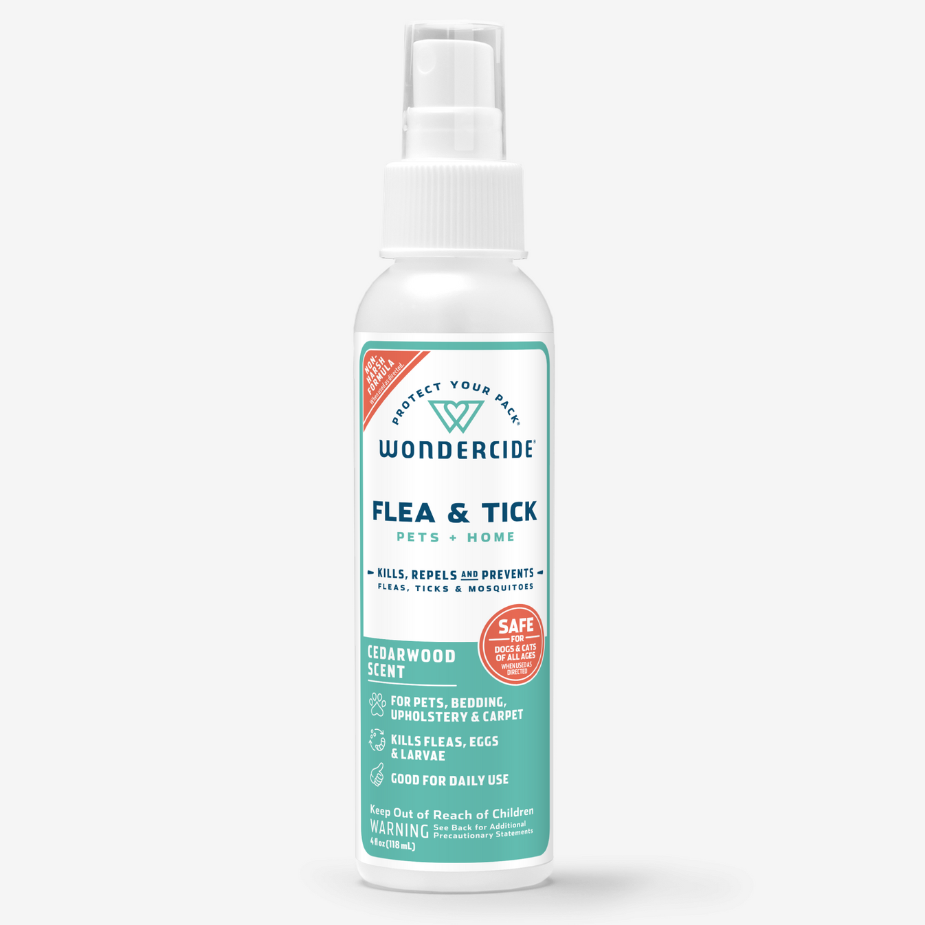 Cedarwood Flea & Tick Spray for Pets + Home with Natural Essential Oils - 4 oz
