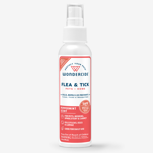 Peppermint Flea & Tick Spray for Pets + Home with Natural Essential Oils - 4 oz