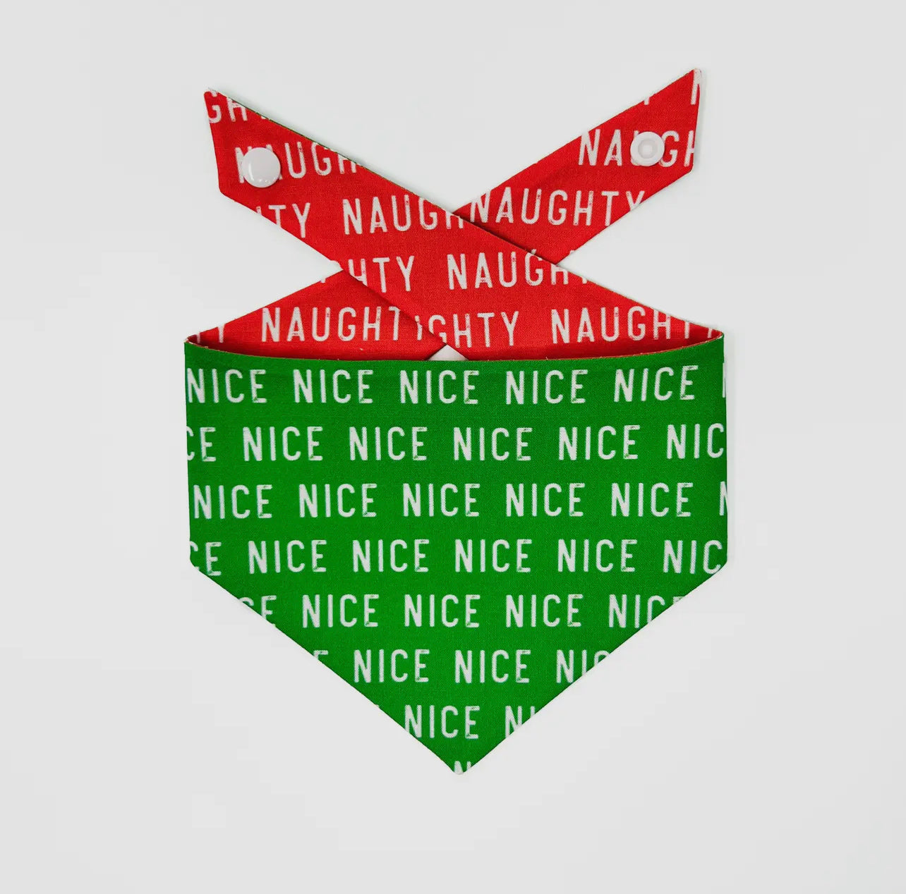 Naughty or Nice Reversible Tie/Snap-On Bandana