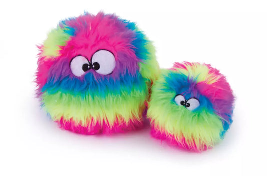 goDog Small Rainbow Furball with Chew Guard Dog Toy