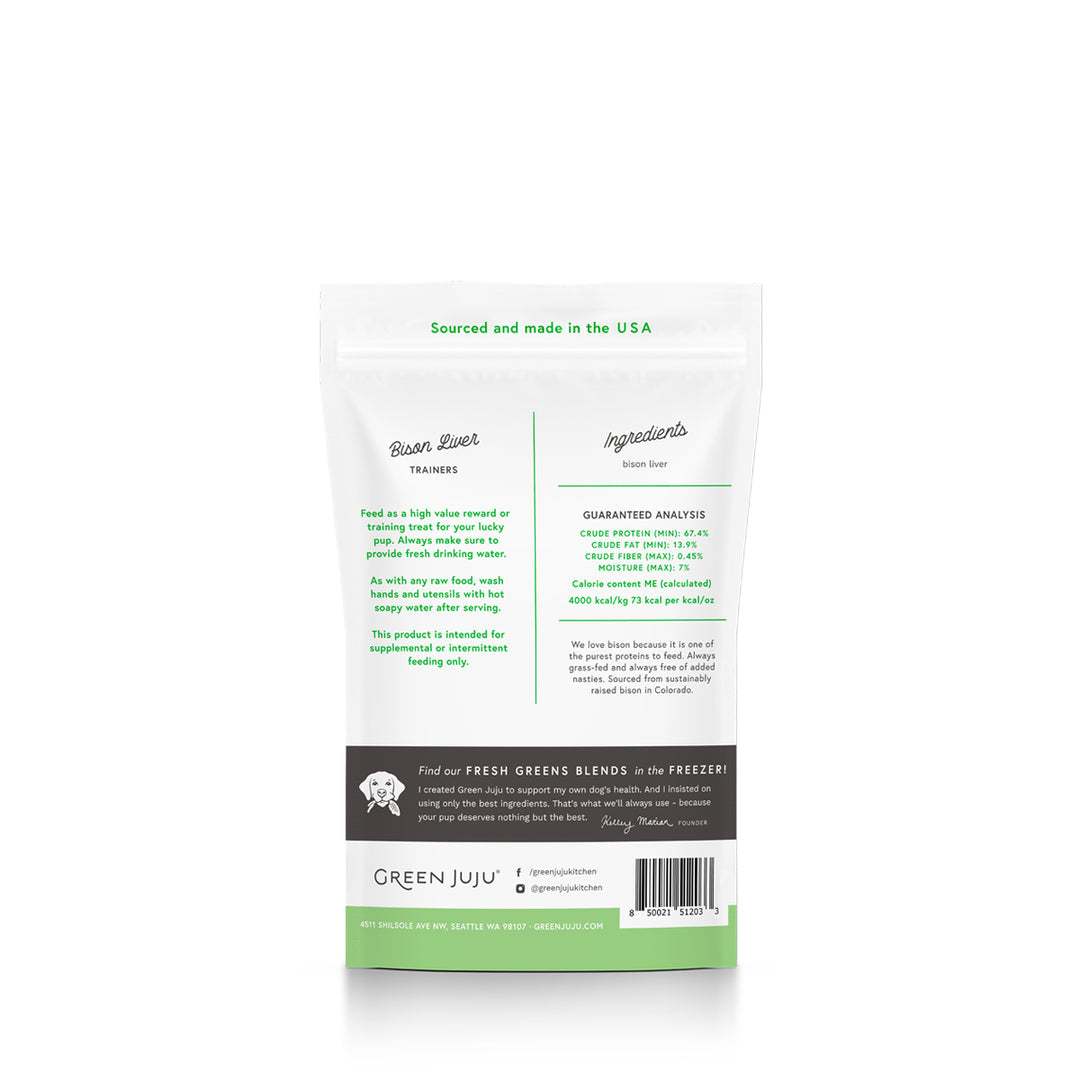 Green Juju Bison Liver Trainers For Dogs & Cats