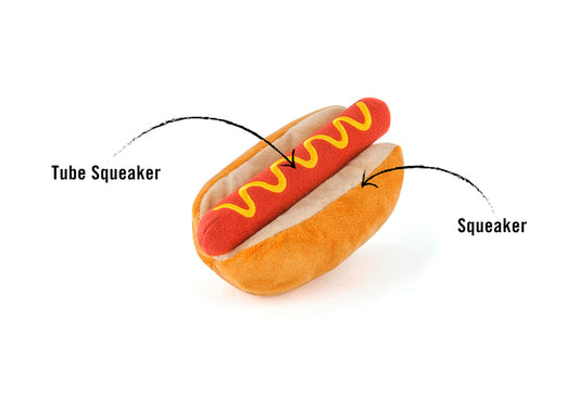Hot Dog Squeaky Plush Toy