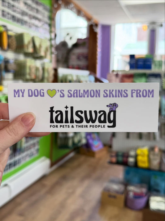 My Dog Hearts Salmon Skins Sticker