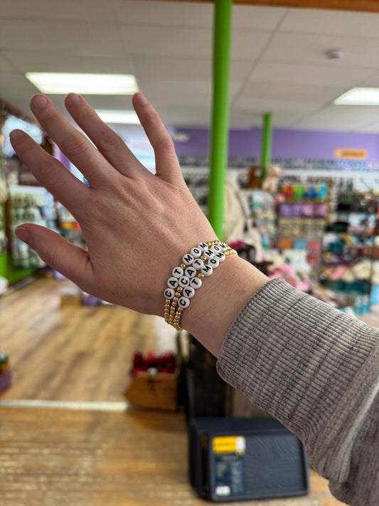Cat Mom Beaded Bracelet