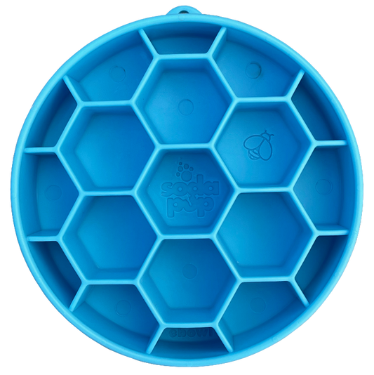 Honeycomb Slow-Feeder & Enrichment Bowl - Blue