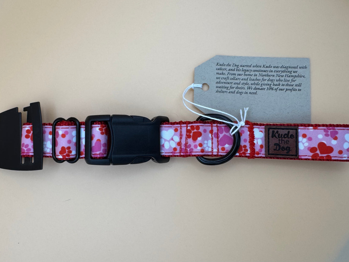 Kudo the Dog Valentine's Day Heart Paws Dog Collar