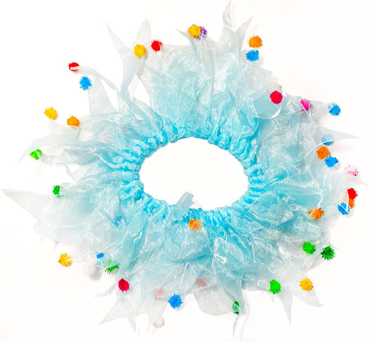 Multipet Party Pom Pom Collar Blue - Small