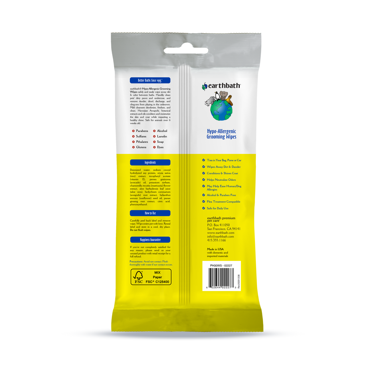 Hypoallergenic Grooming Wipes for Dogs & Cats - 100 ct