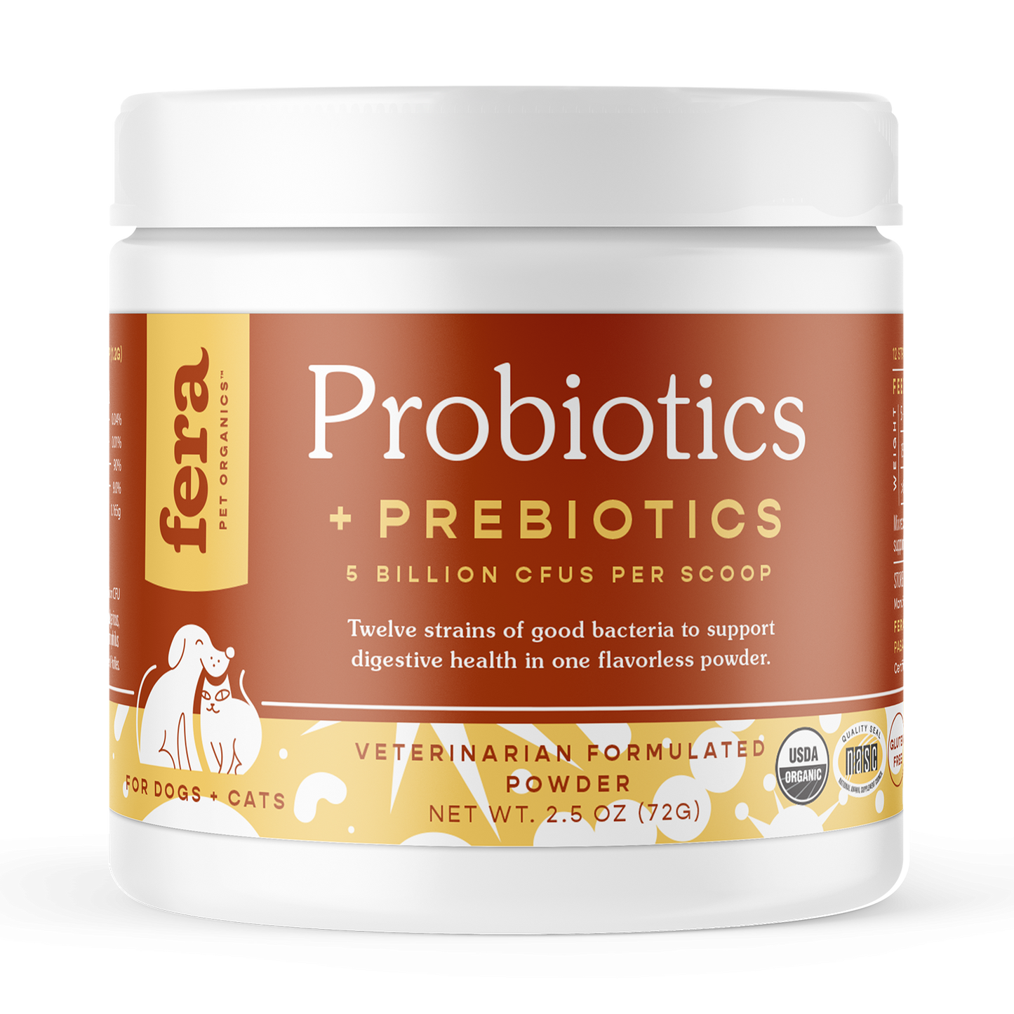 Fera Pet Organics Probiotics Powder for Dogs & Cats