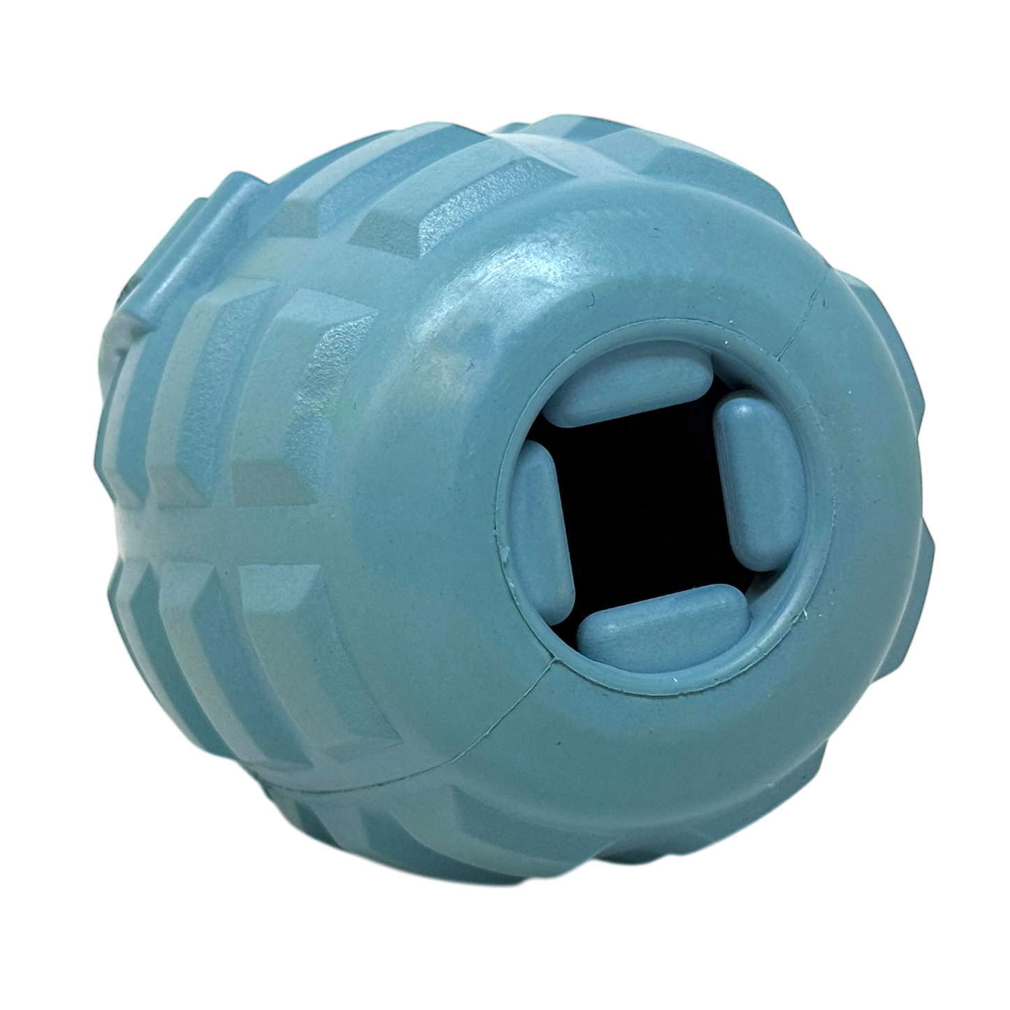 USA-K9 Grenade eDispenser Durable Rubber Chew Toy & Treat Dispenser - Steel Blue