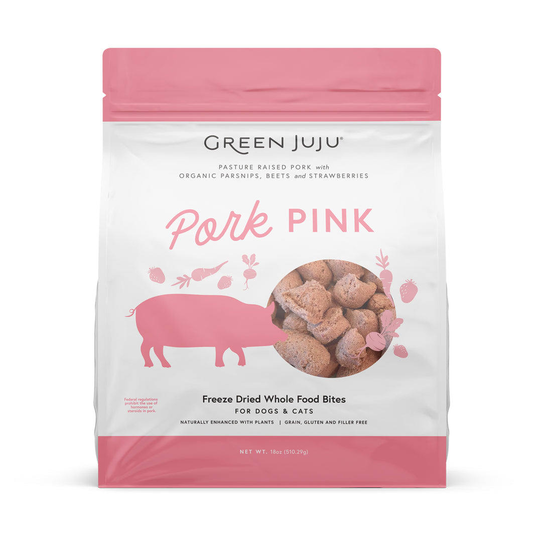 Green Juju Pork Pink Whole Food Bites For Dogs & Cats - 3 oz