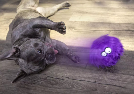 goDog Large Purple Furball with Chew Guard Dog Toy