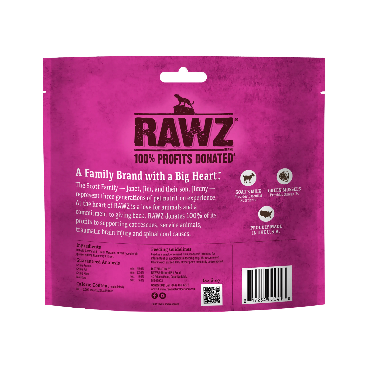 Raw Freeze Dried Rabbit, Goat's Milk & Green Mussels Cat Treats