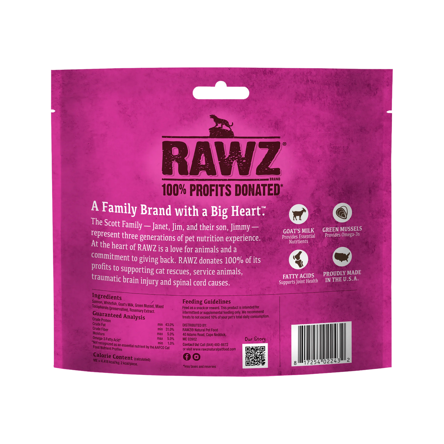 Raw Freeze Dried Wild Caught Salmon, Goat's Milk & Green Mussels Cat Treats