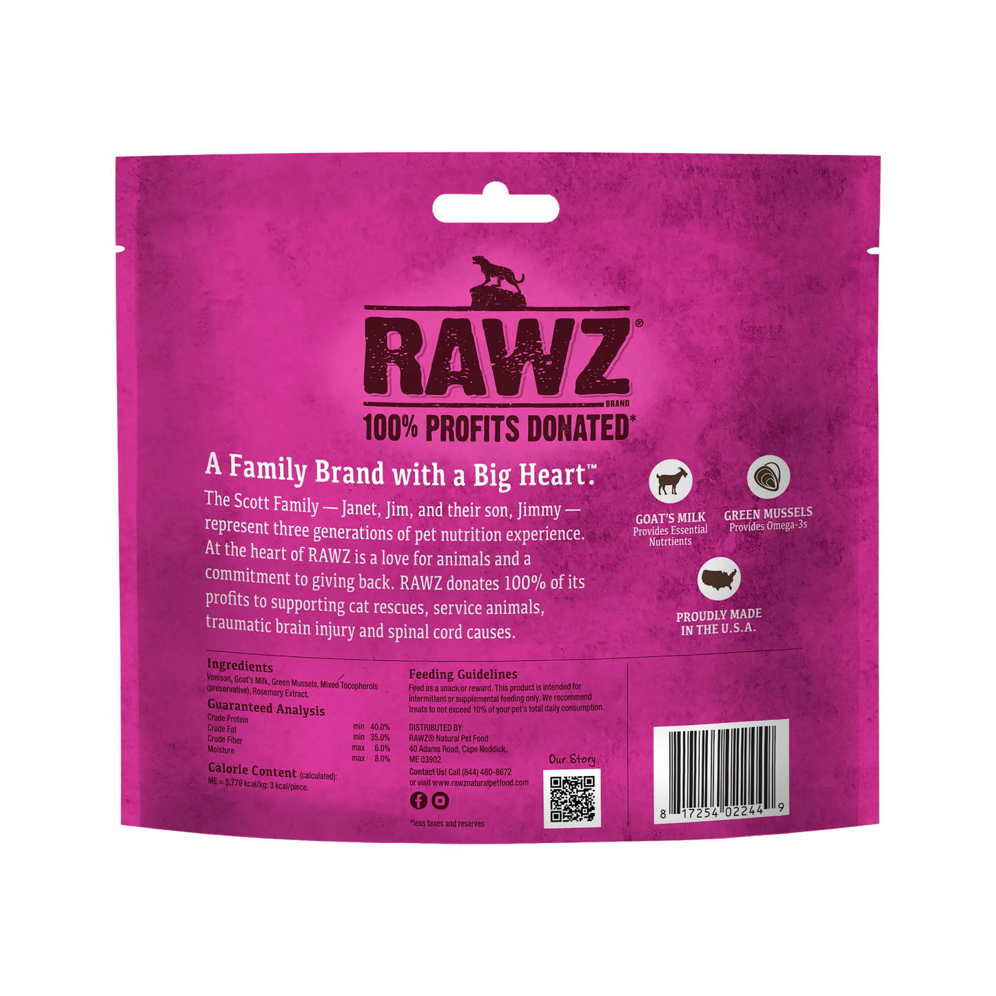 Raw Freeze Dried Venison, Goat's Milk & Green Mussels Cat Treats