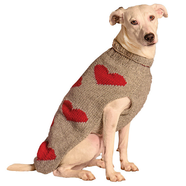 Red Hearts Dog Sweater