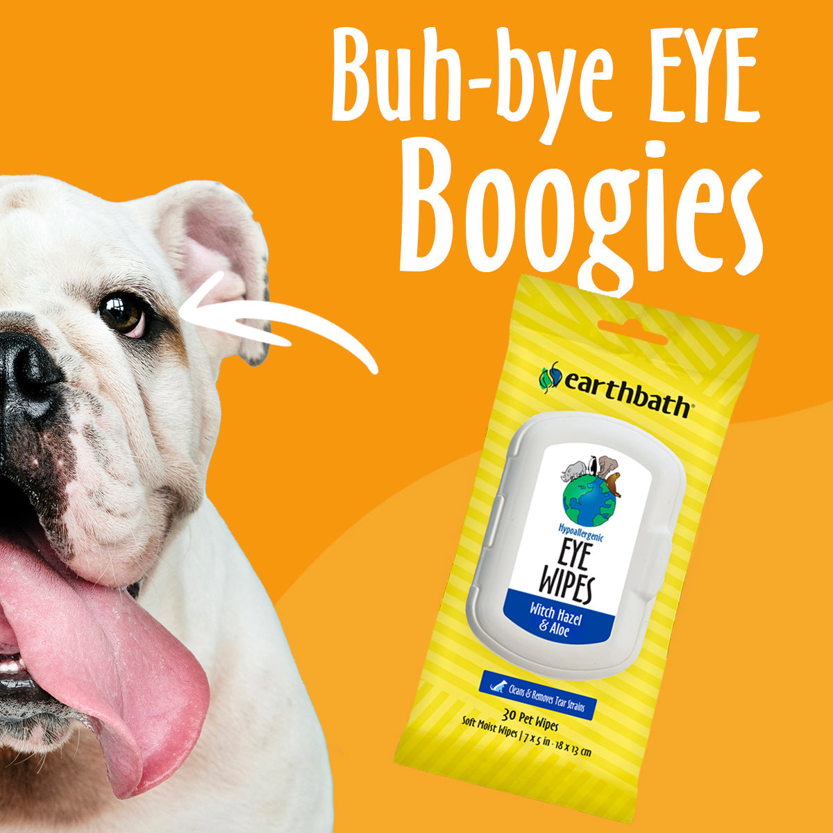 Earthbath Hypoallergenic Tear & Stain Eye Wipes - 30 count