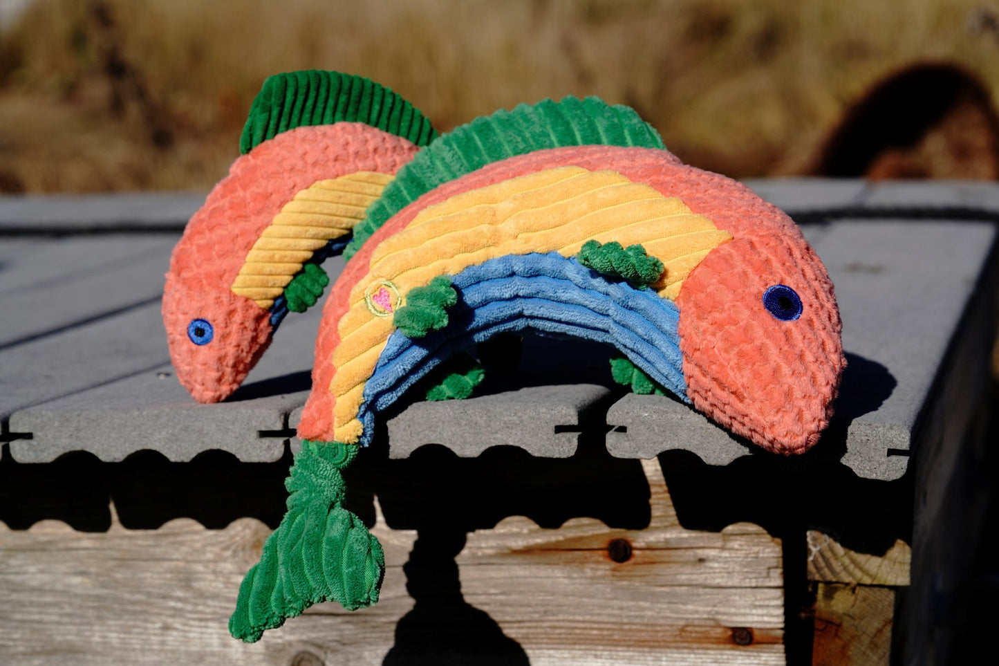 Rauccous Rainbow Trout Knottie Plush Dog Toy - Large