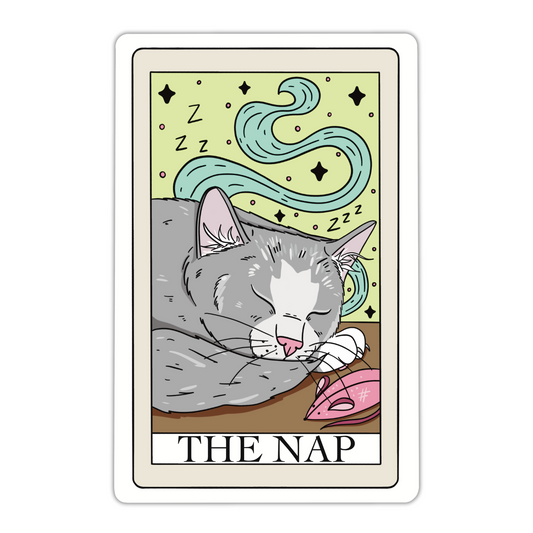 The Nap Cat Tarot Card Vinyl Sticker