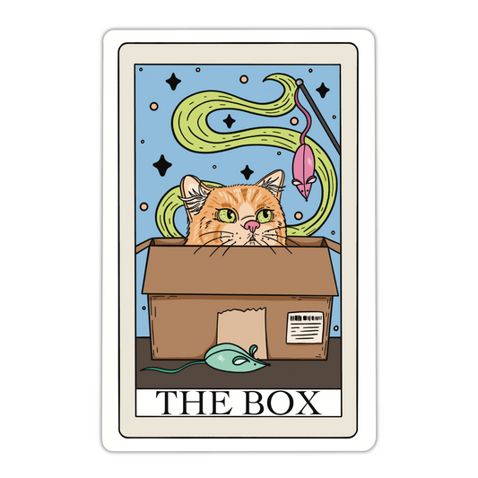 The Box Cat Tarot Card Vinyl Sticker