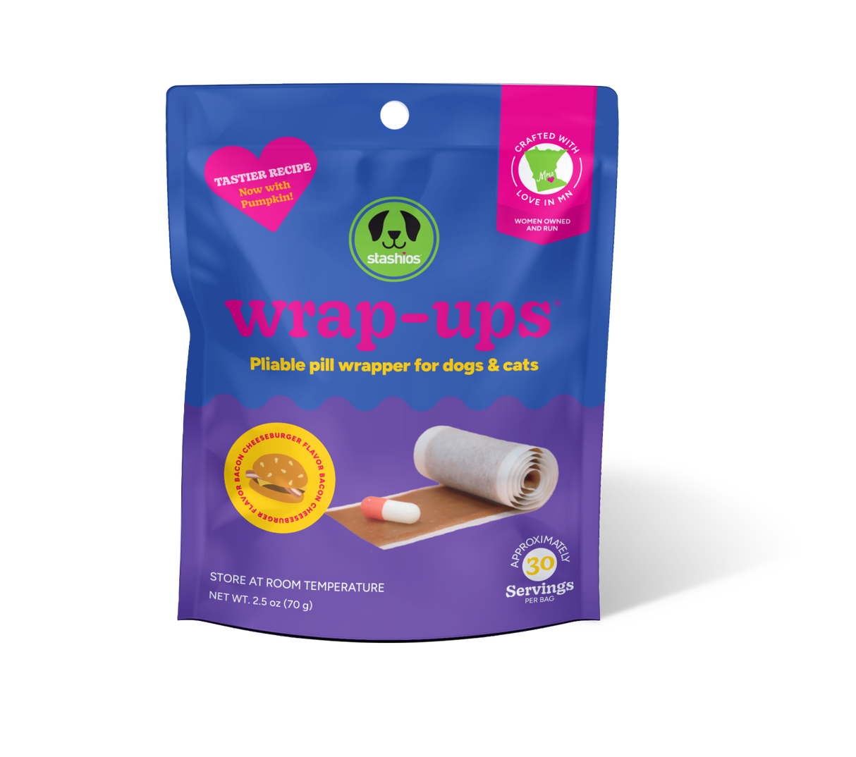 Wrap-Ups® Pill Wrapper - Bacon Cheeseburger