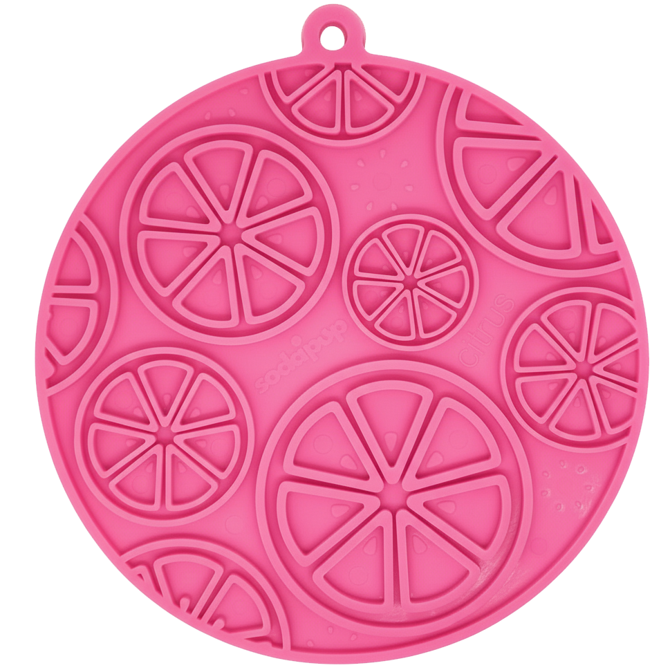 Citrus Design eMat Enrichment Lick Mat With Suction Cups - Pink
