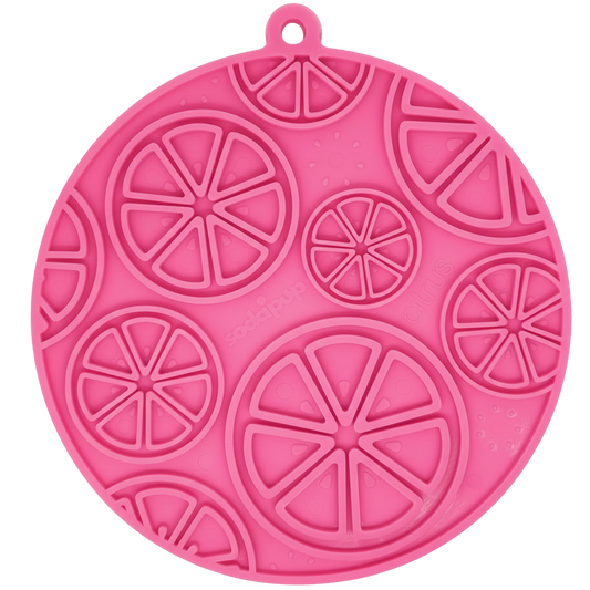 Citrus Design eMat Enrichment Lick Mat With Suction Cups - Pink