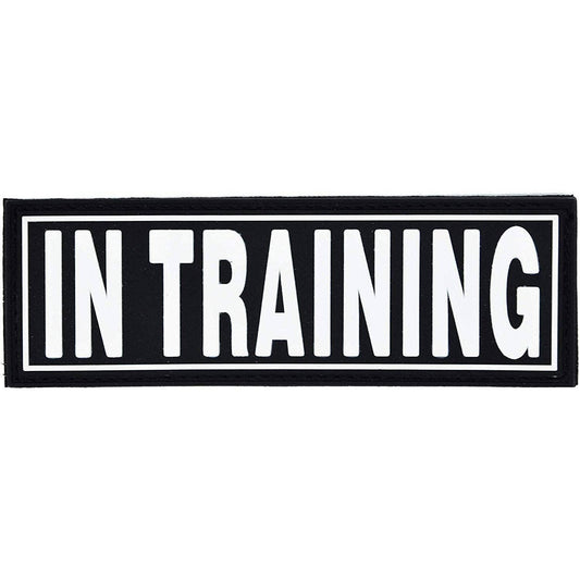 2 Pack "In Training" 3D Rubber Removable Patches For Dog Harness - 1.5" x 4"