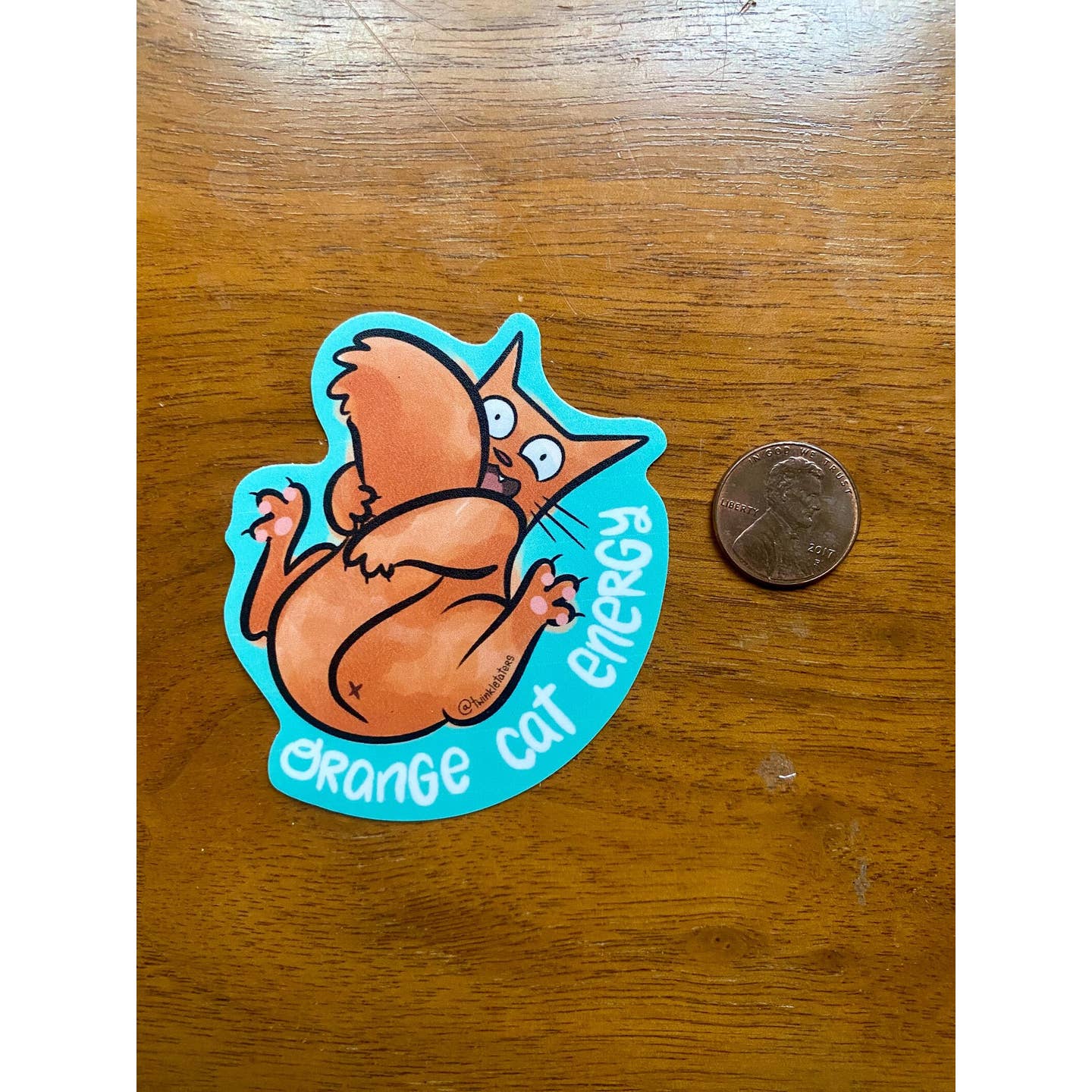 Orange Cat Energy Vinyl Sticker