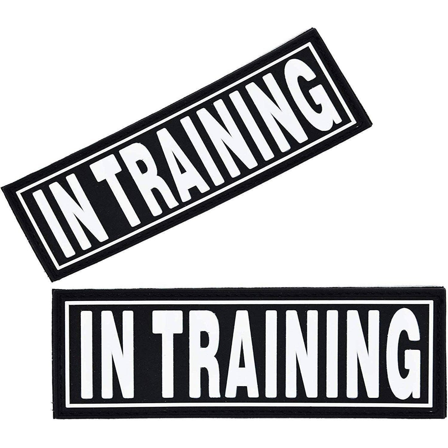 2 Pack "In Training" 3D Rubber Removable Patches For Dog Harness - 1.5" x 4"
