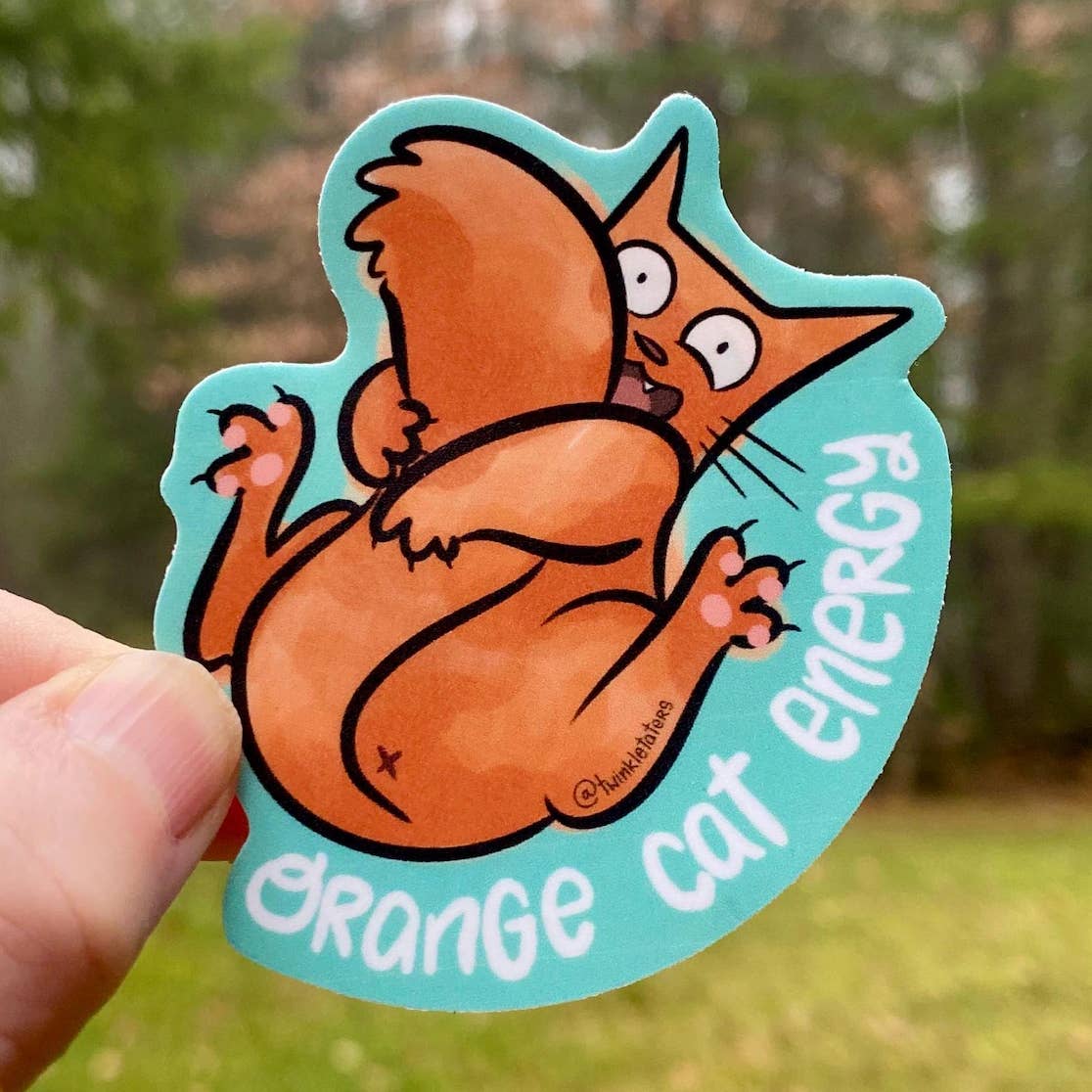 Orange Cat Energy Vinyl Sticker