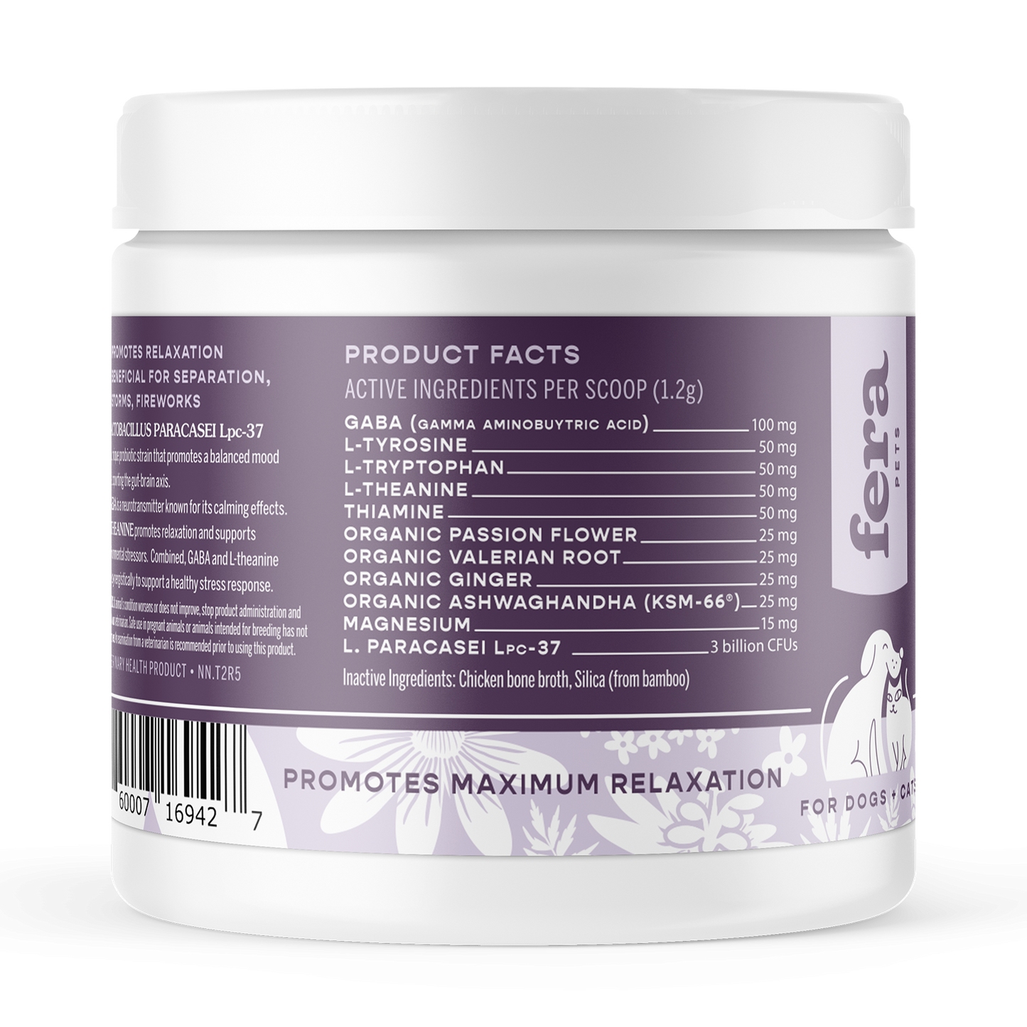 Fera Pet Organics Calming Support Powder for Dogs & Cats