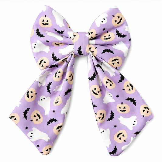 Lavender Halloween Sailor Bow