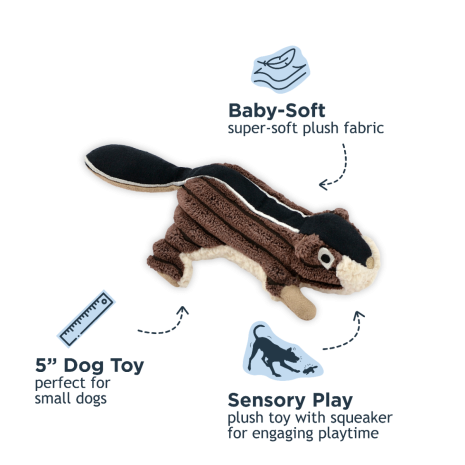 Chipmunk with Squeaker 5"