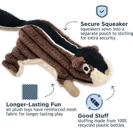 Chipmunk with Squeaker 5"
