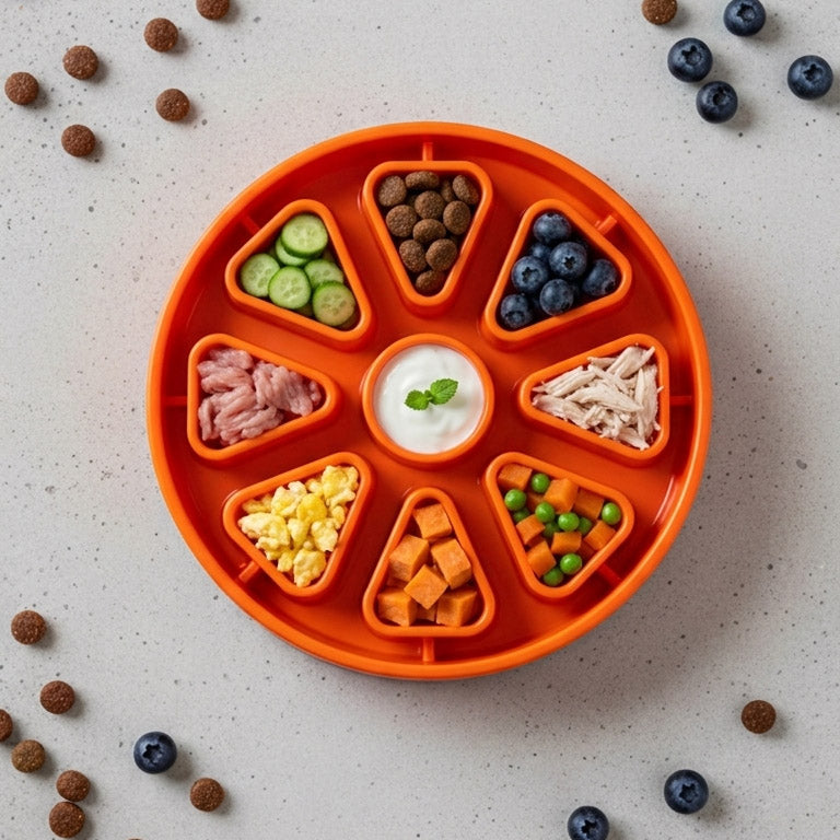 Citrus Softie eTray Shallow Slow Feeder Dog Bowl