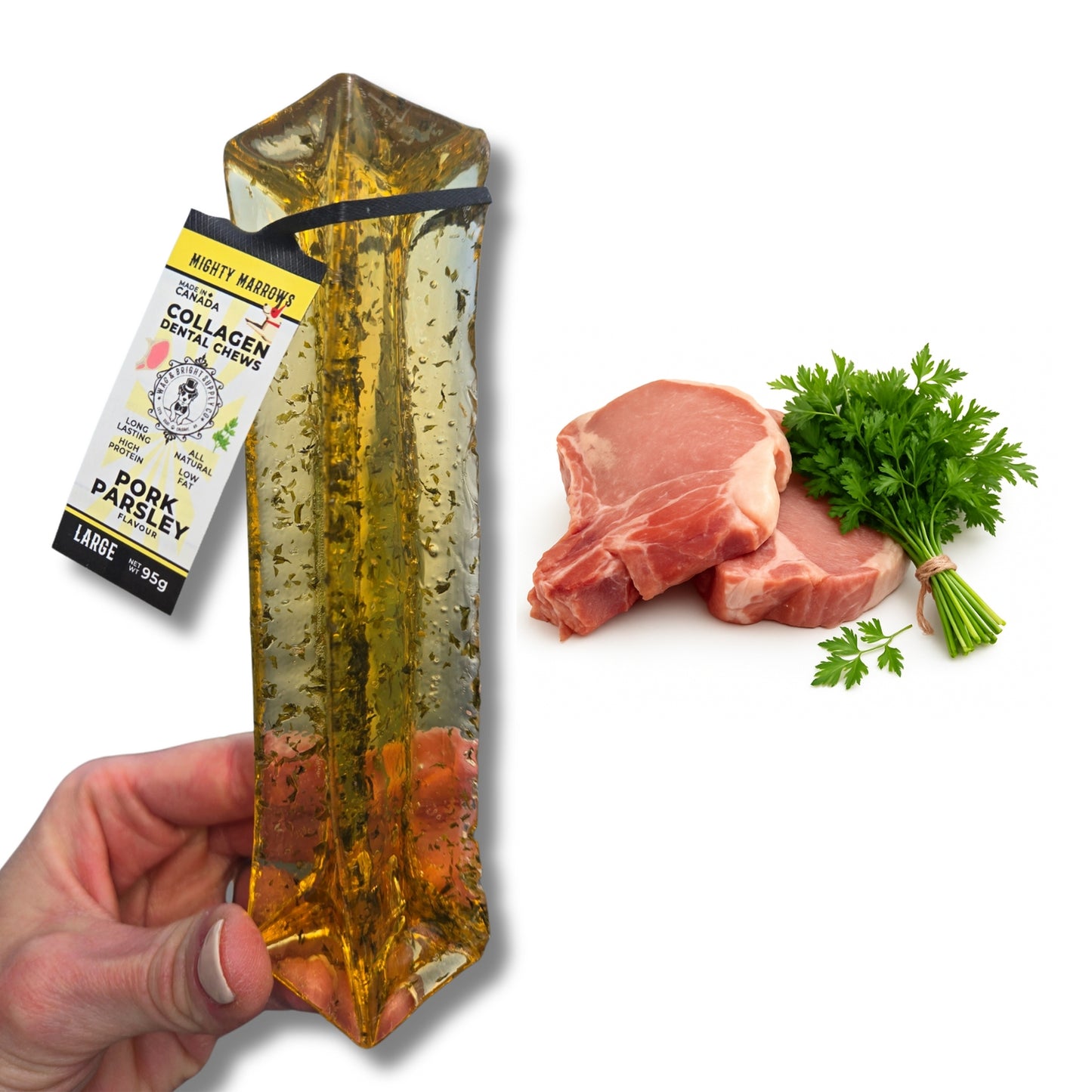 Mighty Marrow Collagen Dental Chew - Pork & Parsley - Large