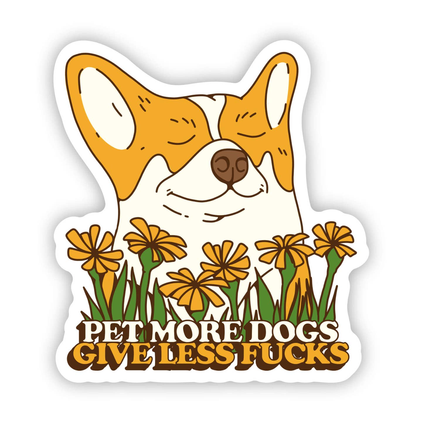 "Pet More Dogs. Give Less F*cks" Sticker