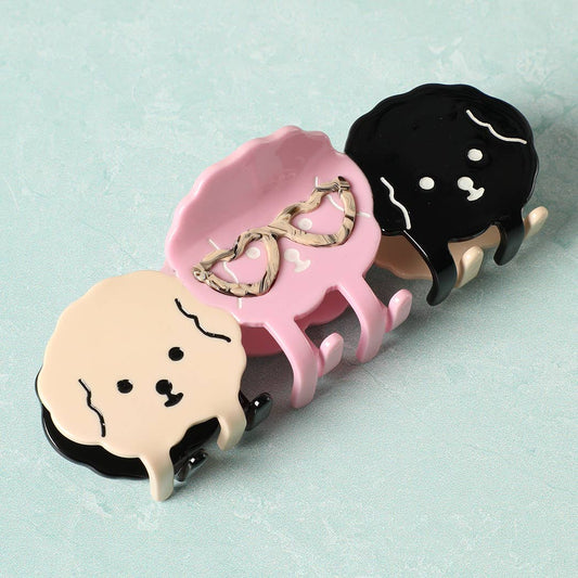 Cute Three Puppy Face Designed Hair Claw Clip