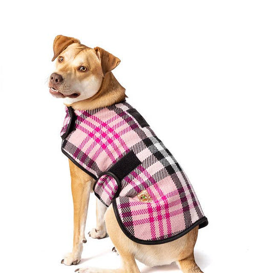Pink Plaid Blanket Dog Coat