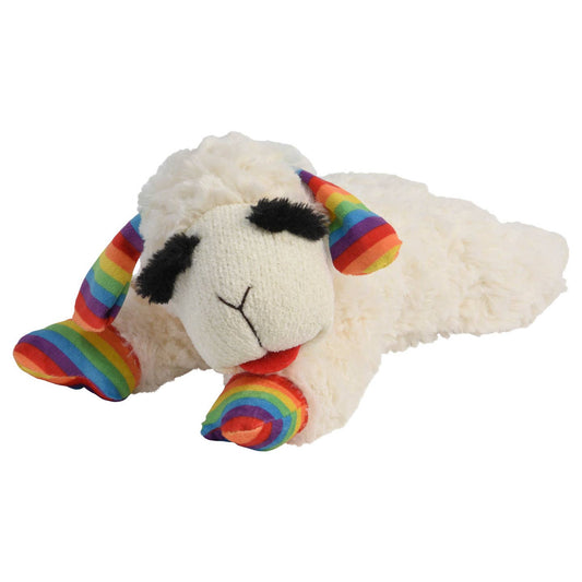 Assorted Rainbow Lamb Chop Plush Dog Toy - 10.5”