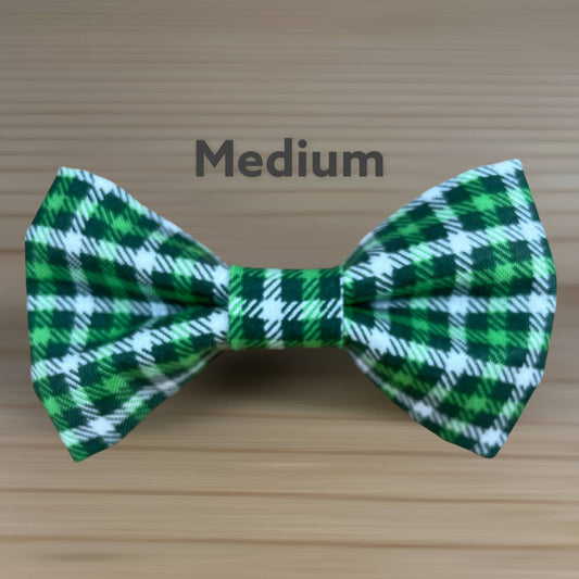 St. Patrick's Plaid Bow Tie