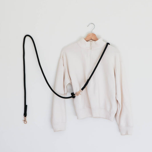 Hands Free Braided Rope Leash - Black