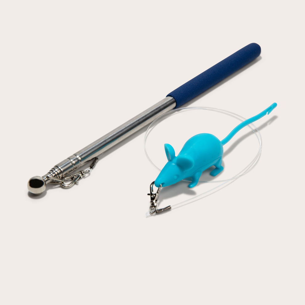 Finn the Mouse Wand Cat Treat Toy
