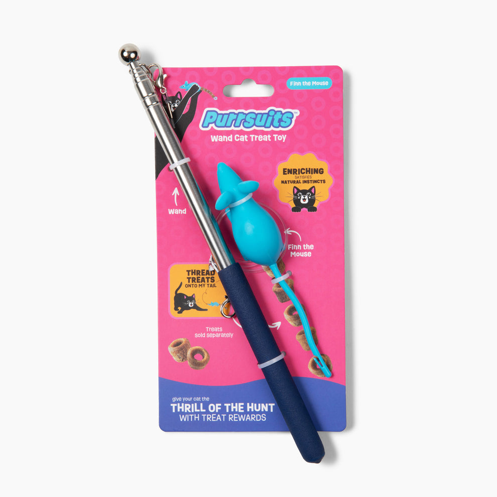 Finn the Mouse Wand Cat Treat Toy