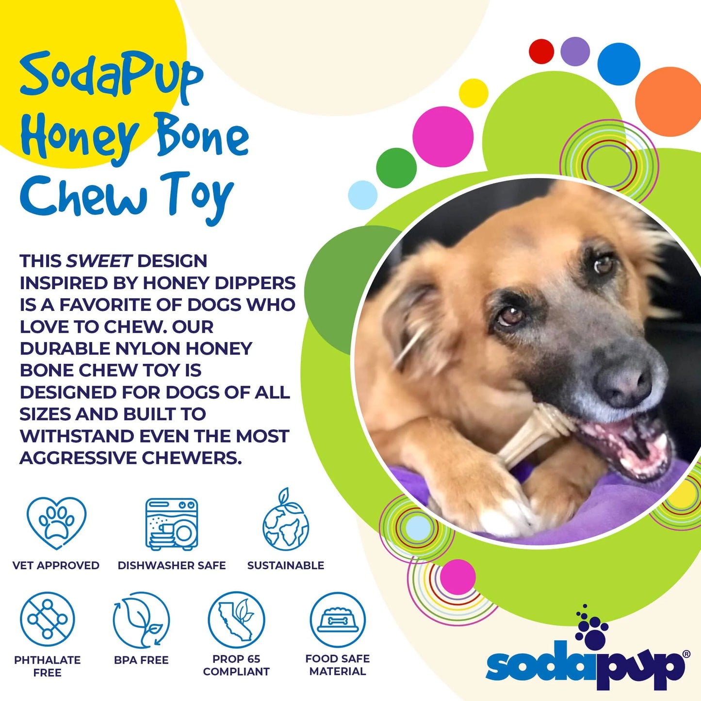 Honey Bone Ultra Durable Nylon Dog Chew Toy Small